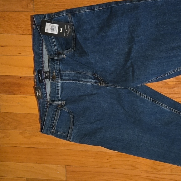 NWT Men's RVCA Deep Blue Daggers Denim Slim Stretch Fit Comes in Various Sizes - Picture 4 of 6